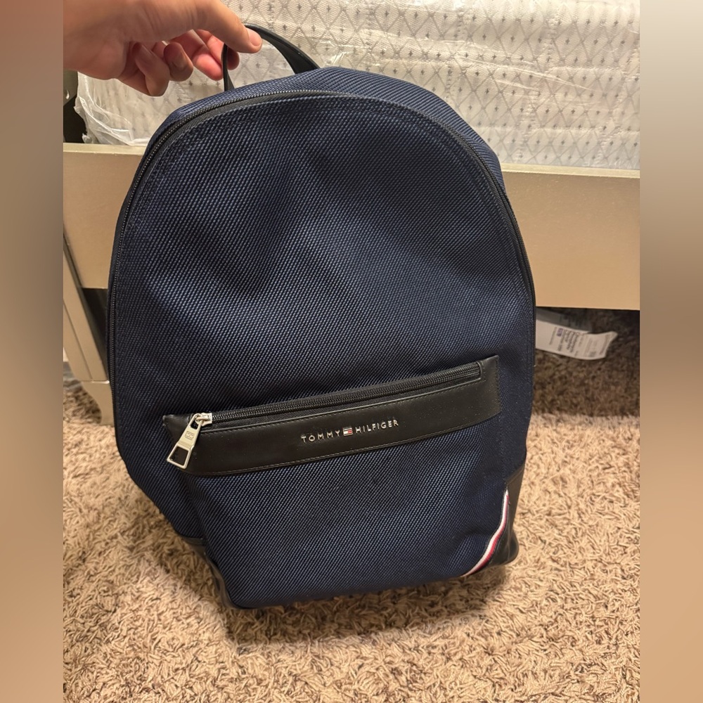 Tommy Hilfiger Dark Blue Backpack with Black Accents